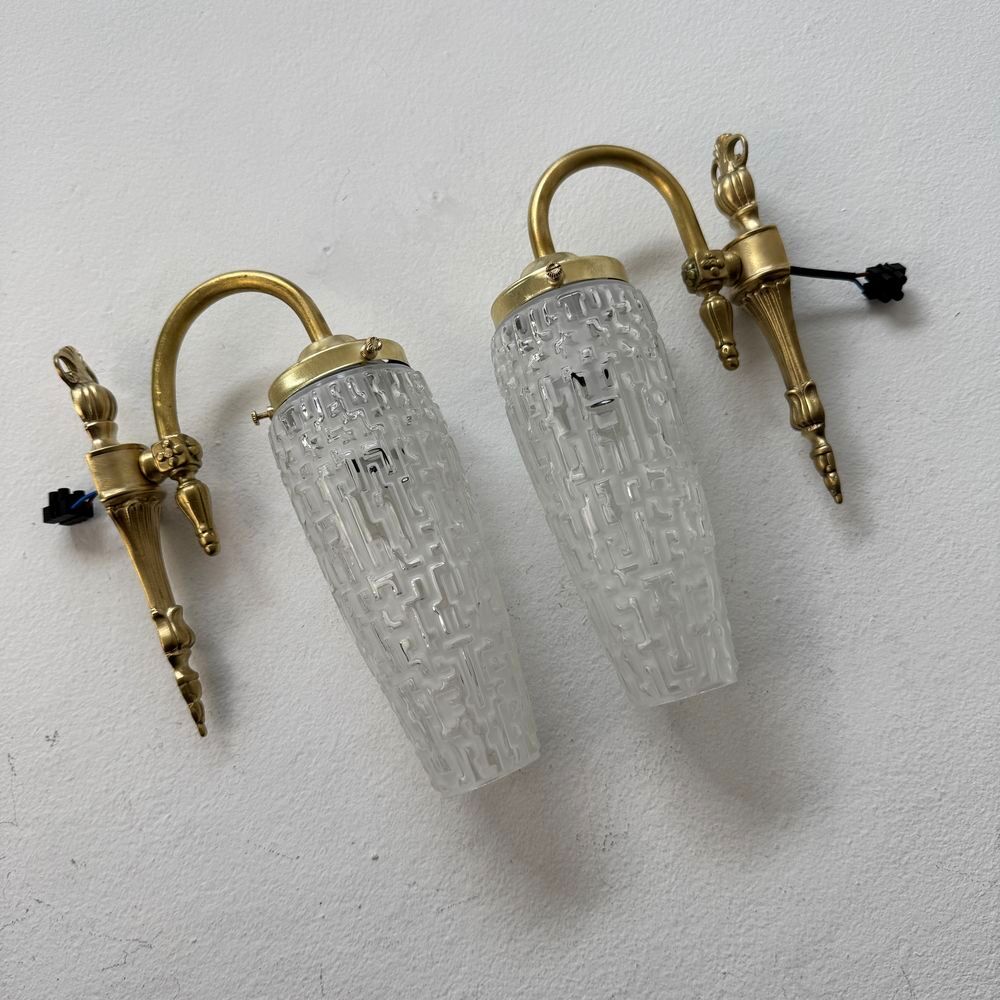 PAIRE D'ANCIENNES APPLIQUES VINTAGE 1950 Décoration