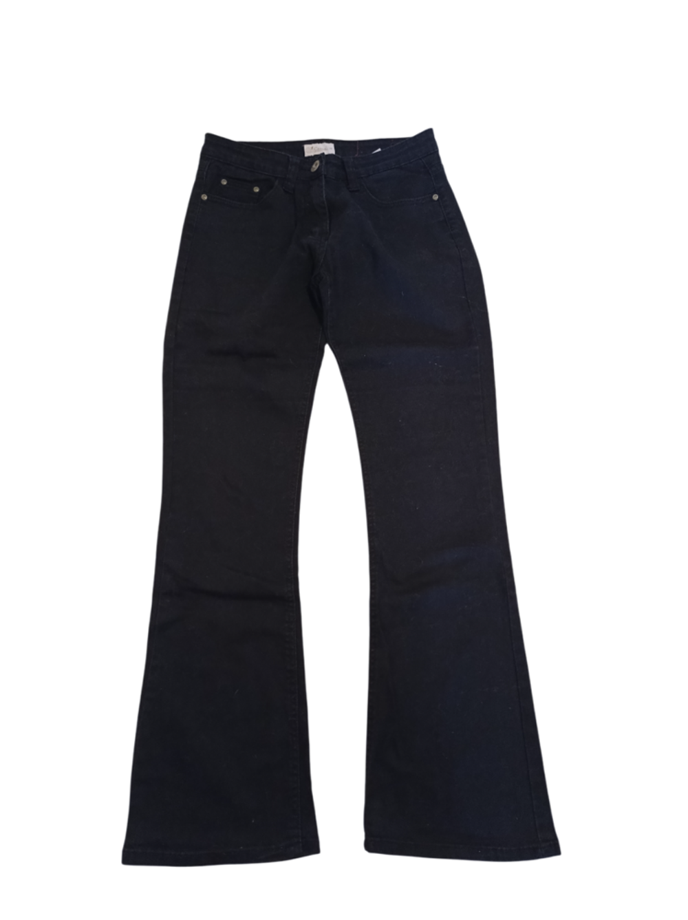 Jean noir femme Casual Gemo 38 coton bas &eacute;vas&egrave; Vêtements