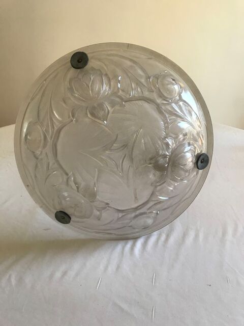 Lustre plafonnier art d�co verre moul� transparent 30 Agde (34)