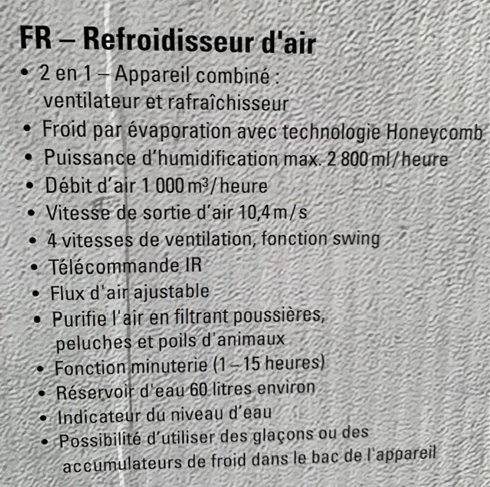 REFROIDISSEUR D'AIR Electroménager