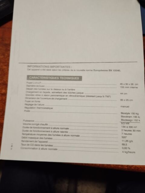 Vends beau po�le a bois Godin  biodesign  510 Somain (59)