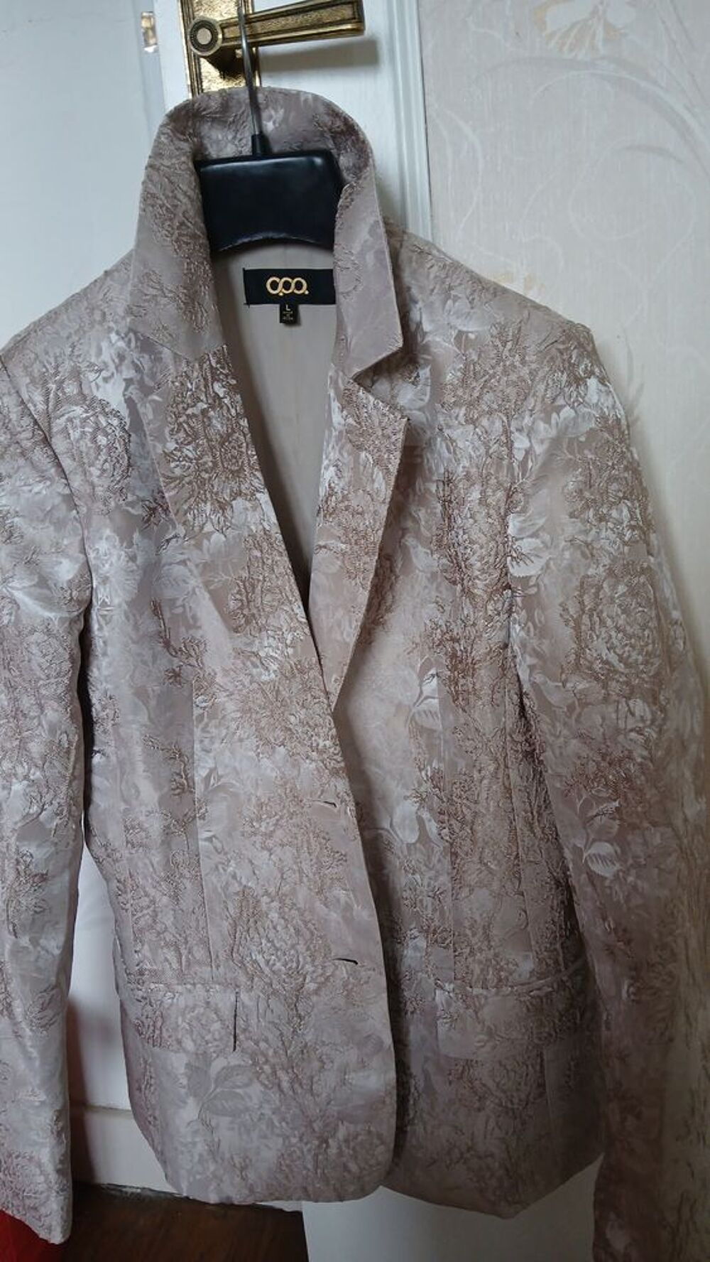 Veste beige aspect moir&eacute; Vêtements
