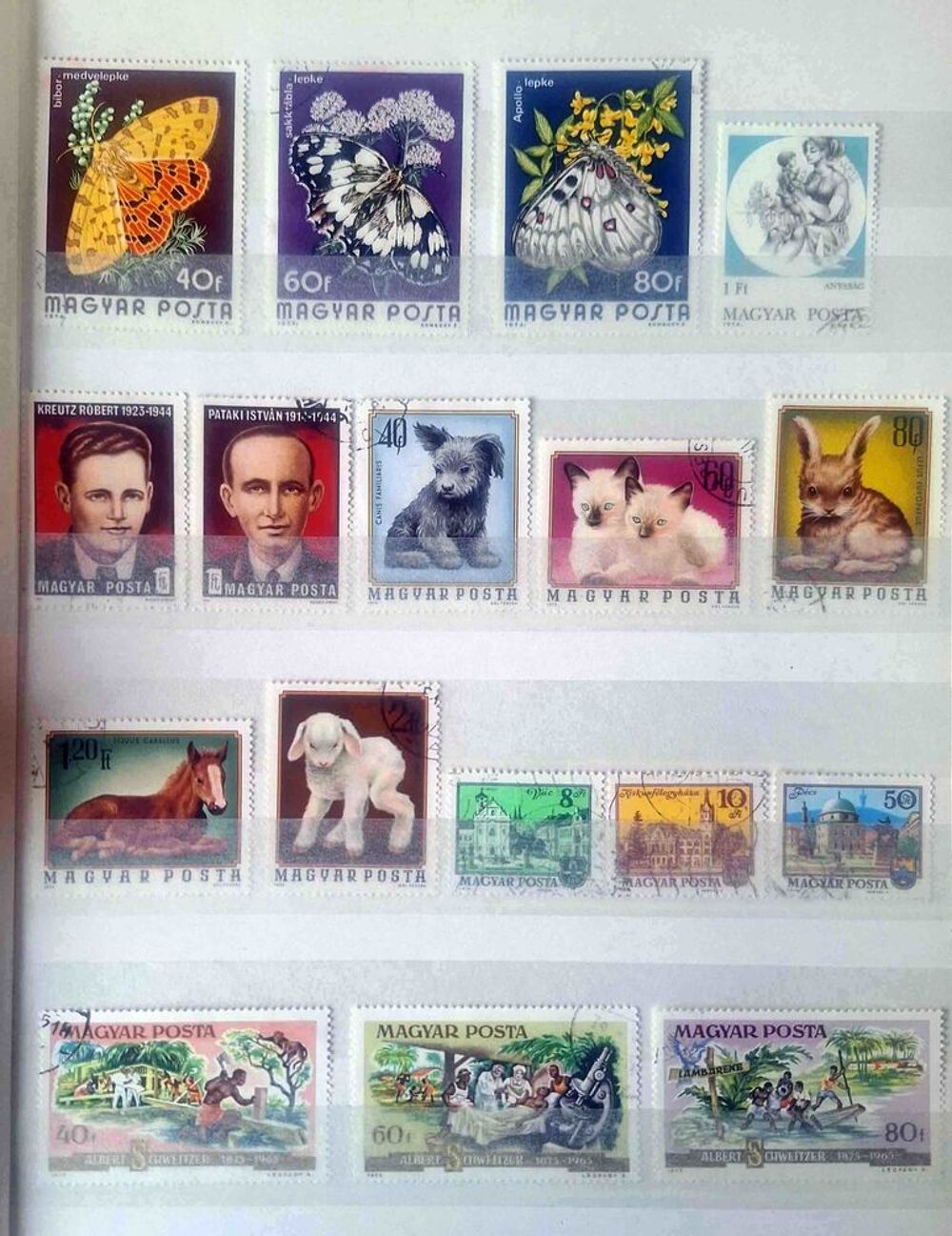 S&eacute;rie de timbres de collection de Hongrie A 