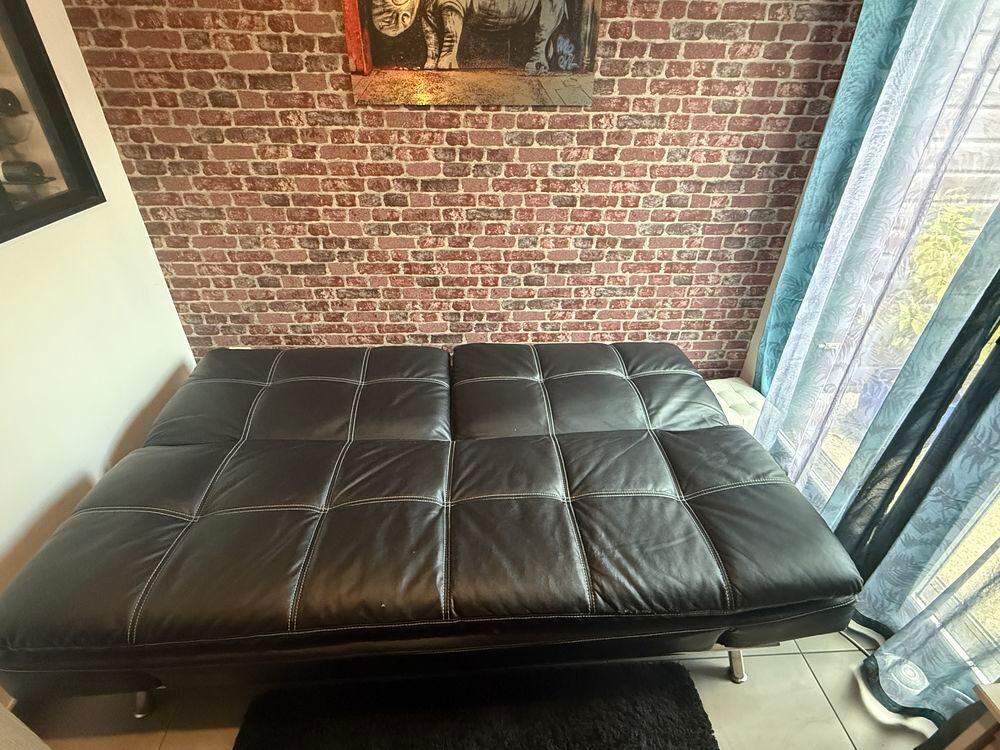 canap&eacute; convertible 200 x 120 cm simili cuir Meubles