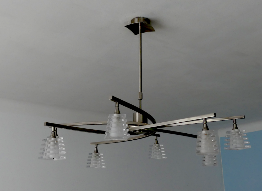 Lustre design en verre et m&eacute;tal Décoration