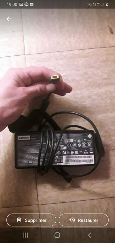 Bonjour     Chargeur Lenovo 135w =  6.75A   comme neuf 
25 Paris 18 (75)