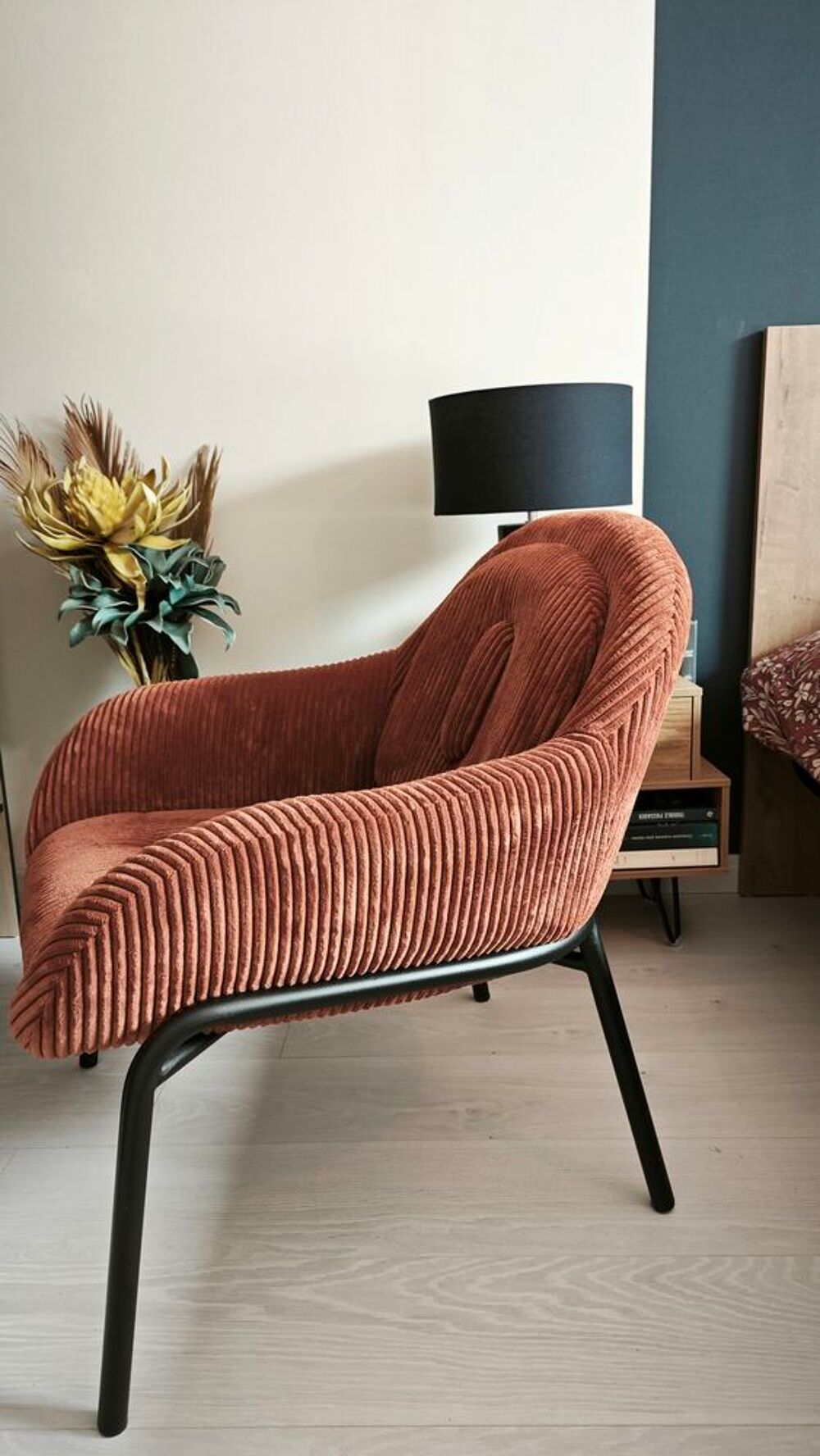 Fauteuil velours rouille Meubles