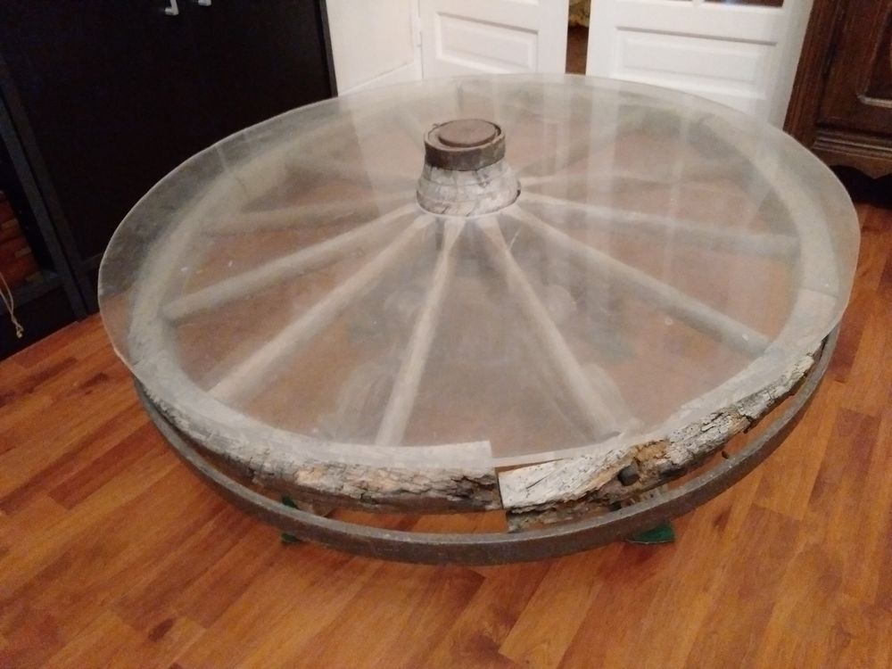 TABLE BASSE roue de charette Meubles