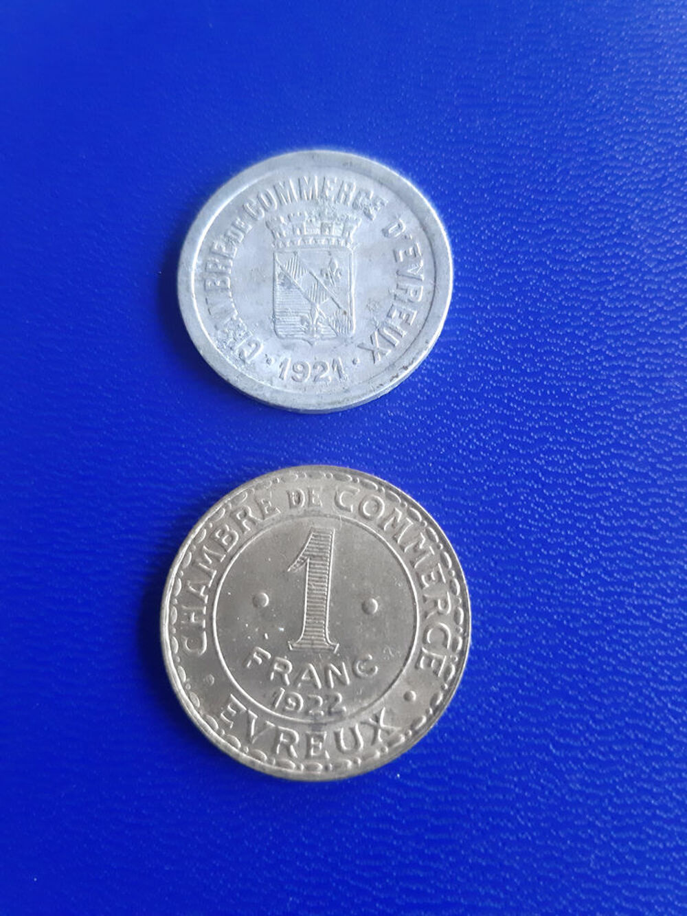 1921-22 argent d' Evreux 10 centimes et 1 franc 