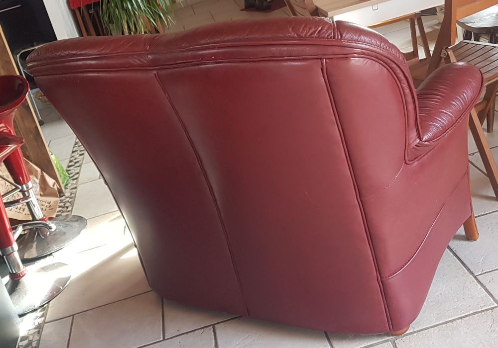 CANAPE CUIR ET BOIS Meubles