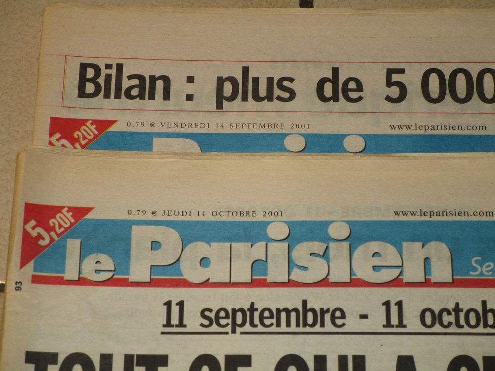 VIEUX JOURNAL PARISIEN ATTENTAT 11 SEPTEMBRE 2011 