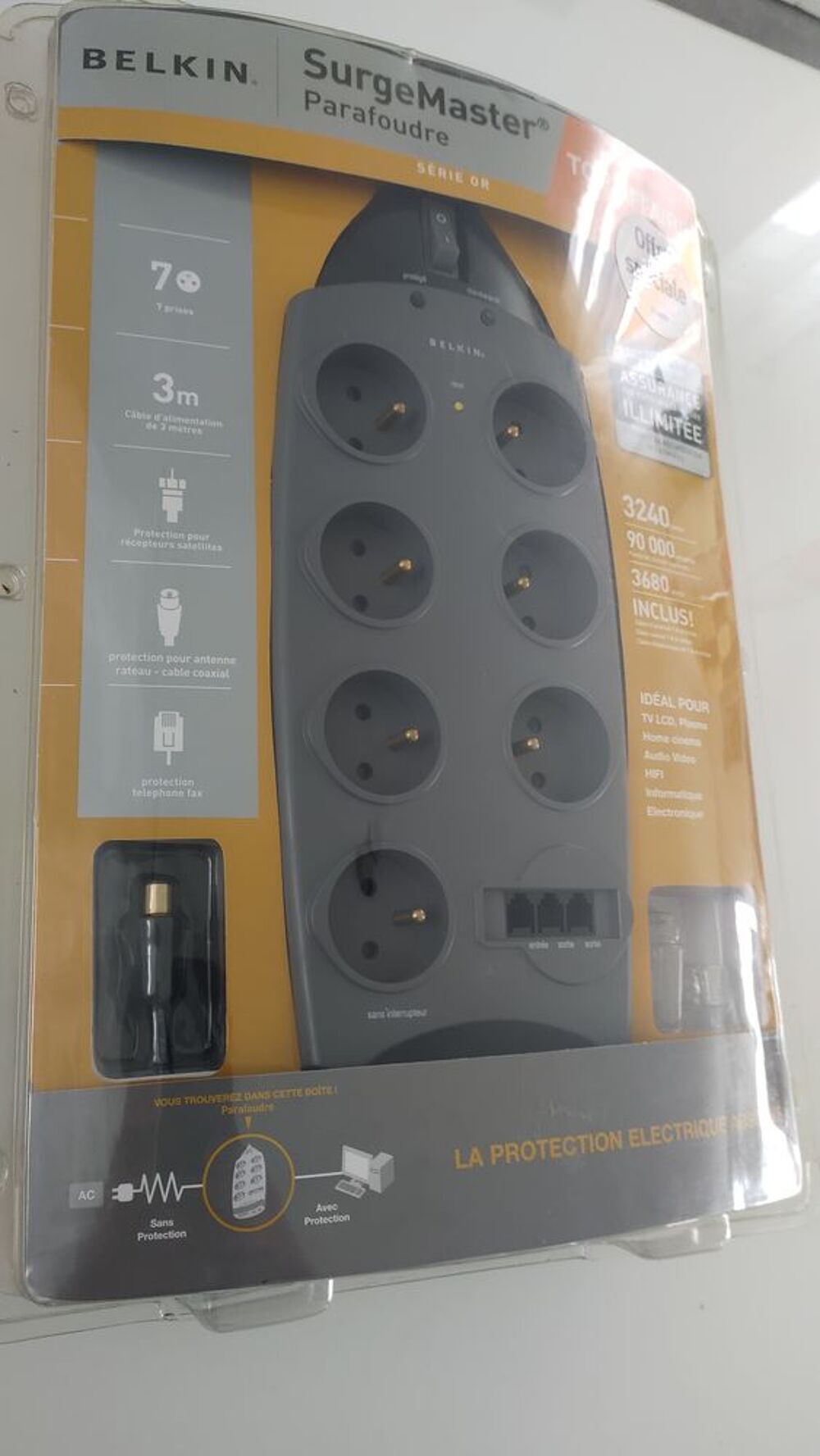 Multiprise Parasurtenseur 7p - BELKIN SurgeMaster S&eacute;rie Or Matriel informatique