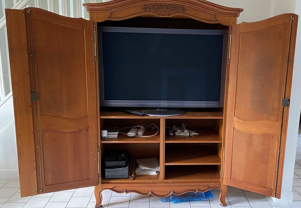 Armoire merisier massif TV Meubles