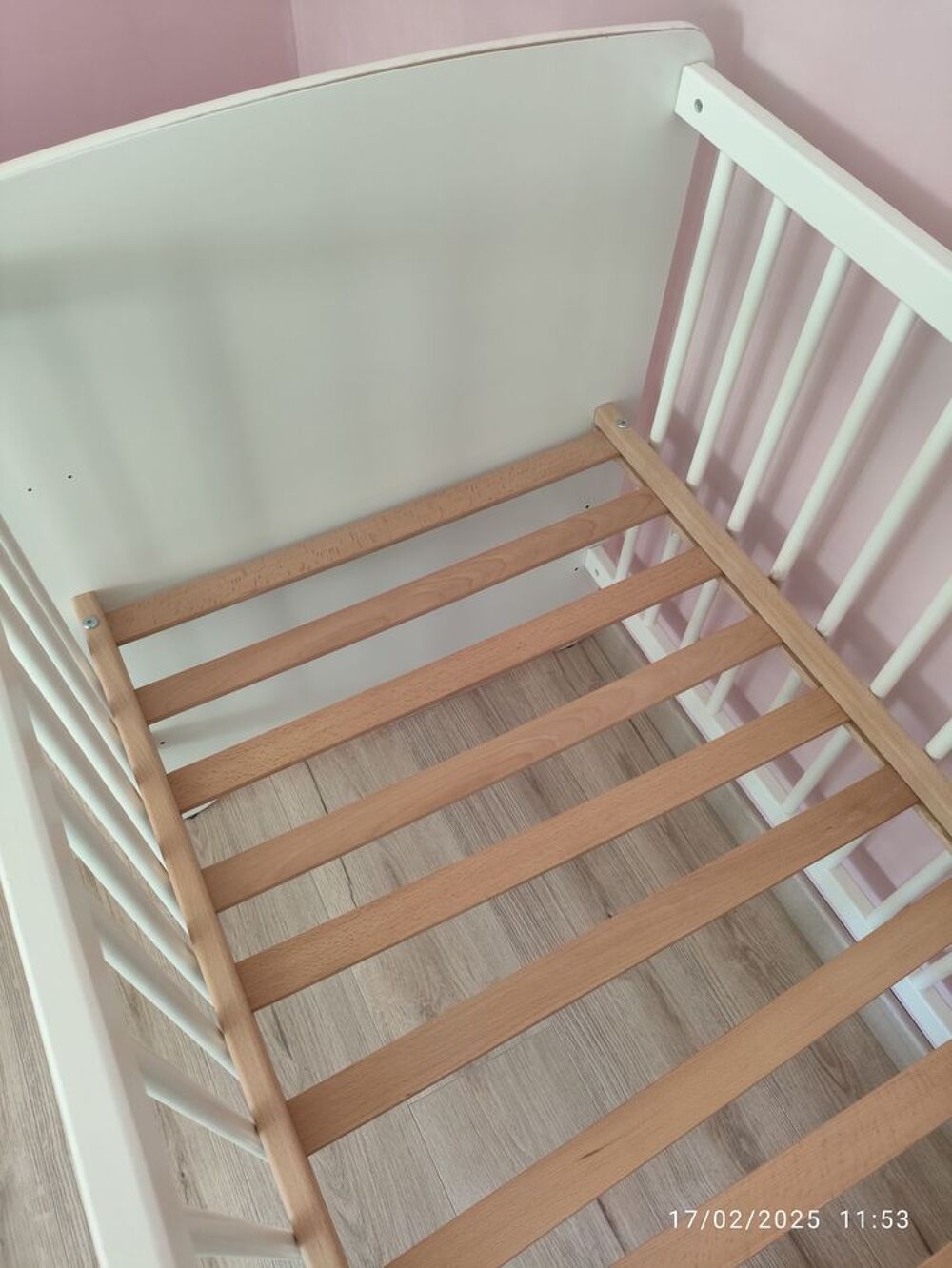 Lit+b&eacute;b&eacute;+baby+price+par+sauthon+60x+120+blanc Mobilier enfants