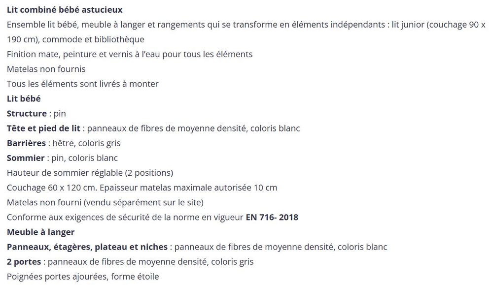 Lit &eacute;volutif enfant Maisons du Monde Mobilier enfants