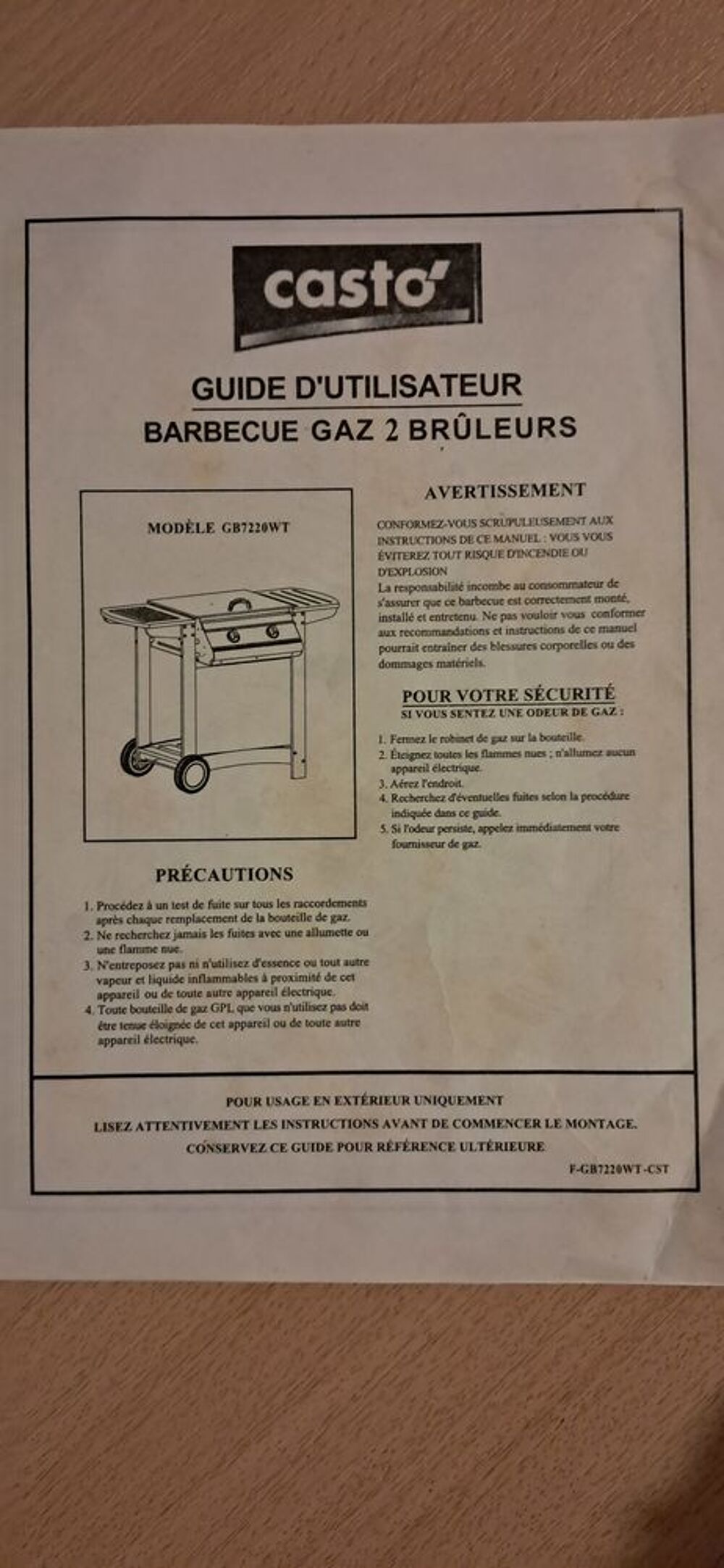 Barbecue &agrave; gaz Electroménager