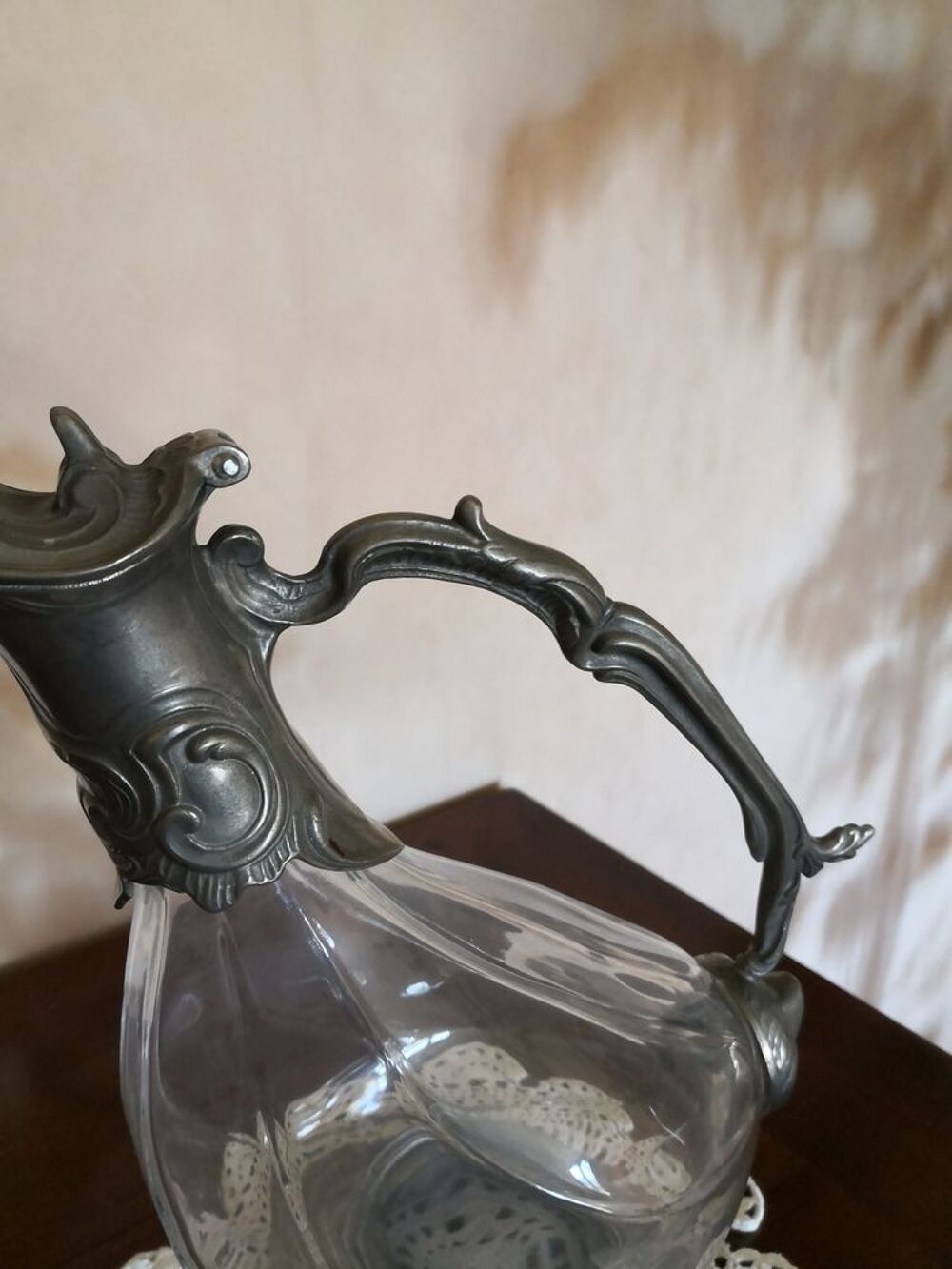 Tr&egrave;s jolie carafe &agrave; d&eacute;canter le vin &eacute;tain et verre - NEUVE Décoration