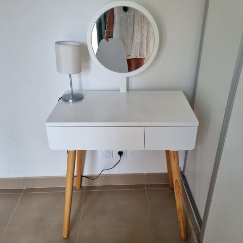 Petite coiffeuse blanche avec tiroir + miroir 39 Carqueiranne (83)