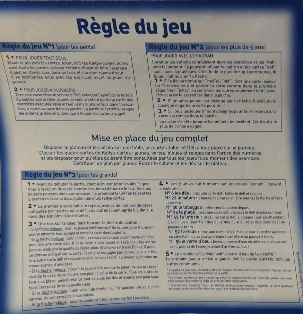 Jeu Rallye Pleine forme pour toute la famille Jeux / jouets