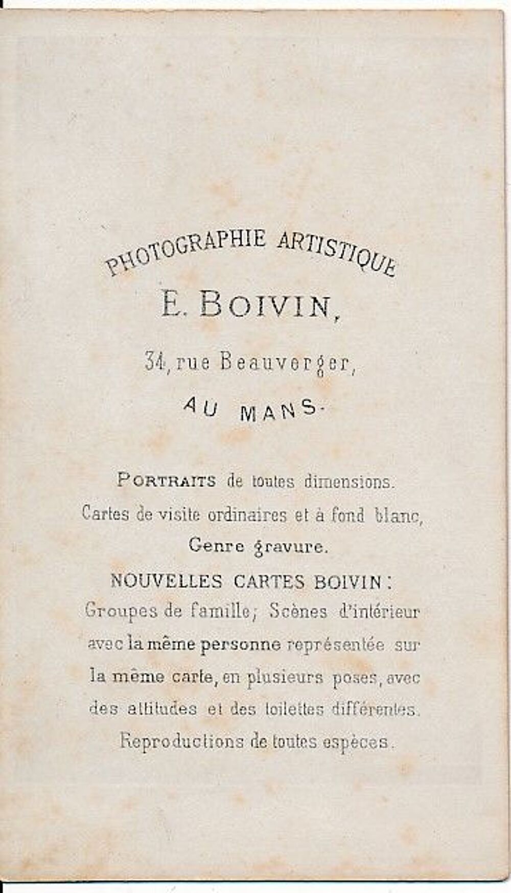 Rare Cdv Photomontage E. Boivin au Mans ca1865 