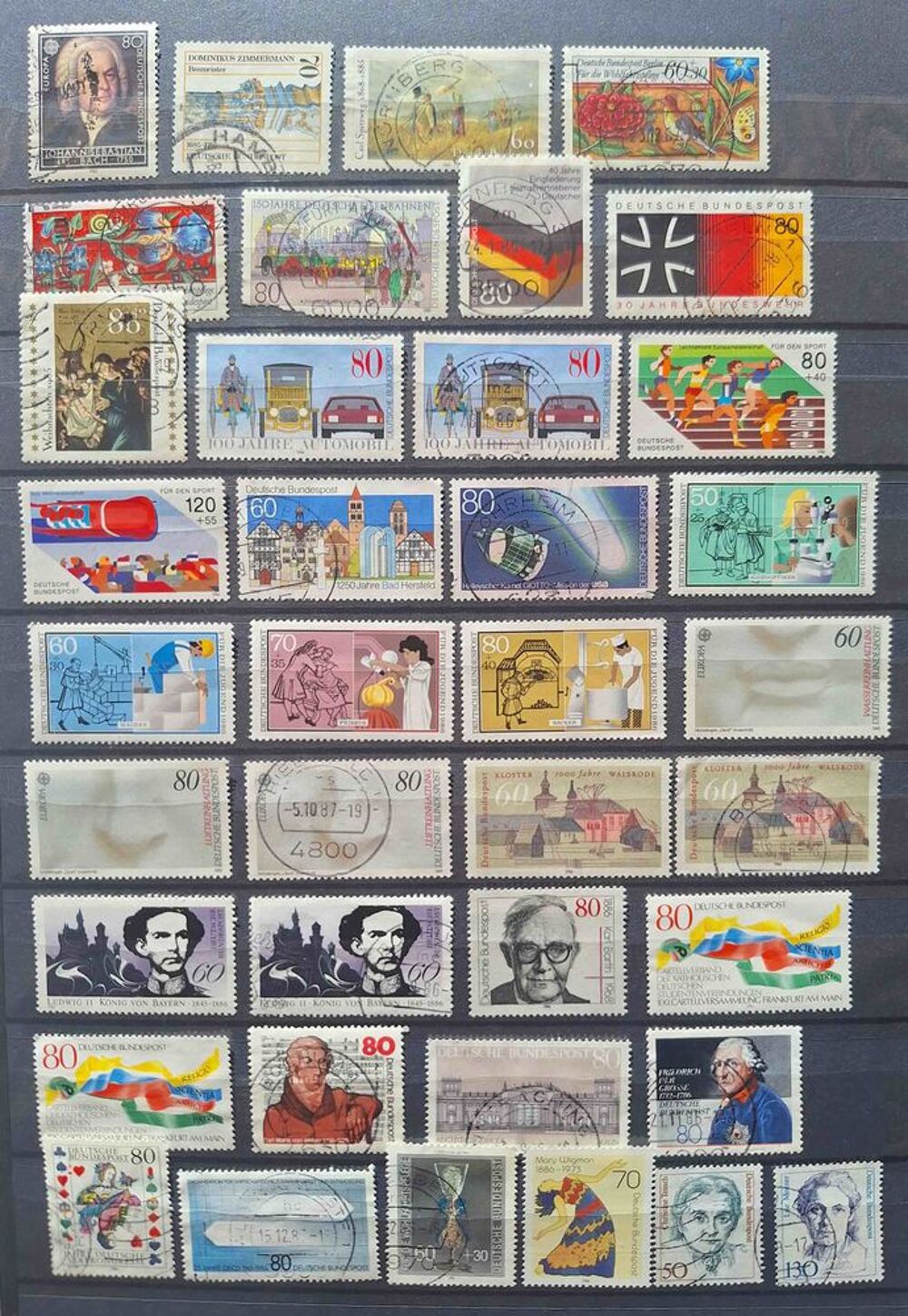 S&eacute;rie de timbres de collection d'Allemagne bis 