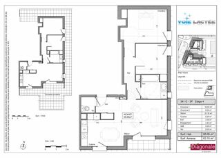 Vente Appartement T3 de 65 m² avec terrasse exceptionnelle de 63 m² à Gerland Lyon 7