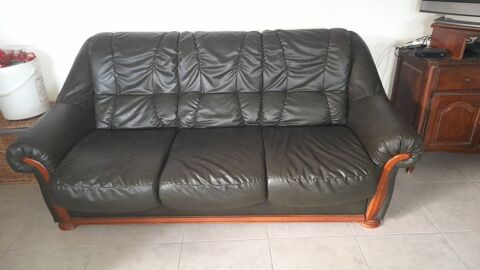 Canap cuir 3 places 100 Montbarrey (39)