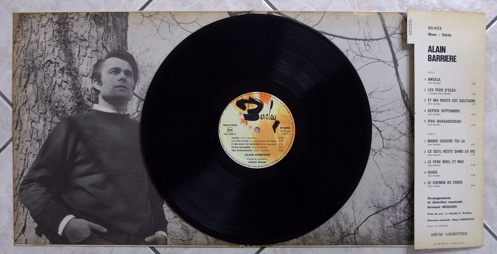 ALAIN BARRIERE - 33t BARCLAY VEDETTES 80403 -ANGELA-BIEM 69 CD et vinyles