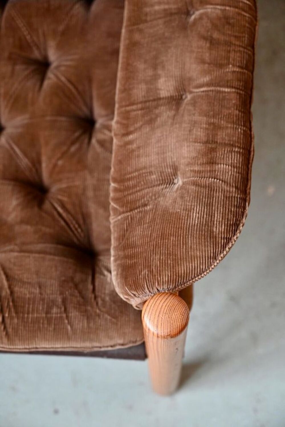 fauteuil de salon en pin 1970 style montagne Meubles