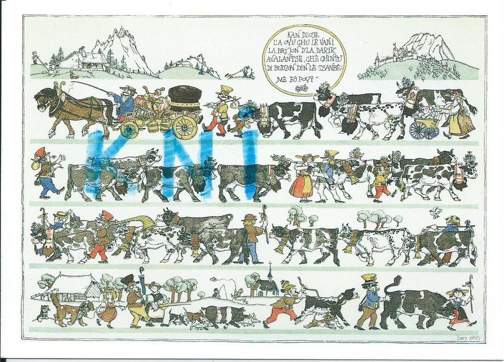1 C P M ,Suisse , Poya ,mont&eacute;e en Alpage 