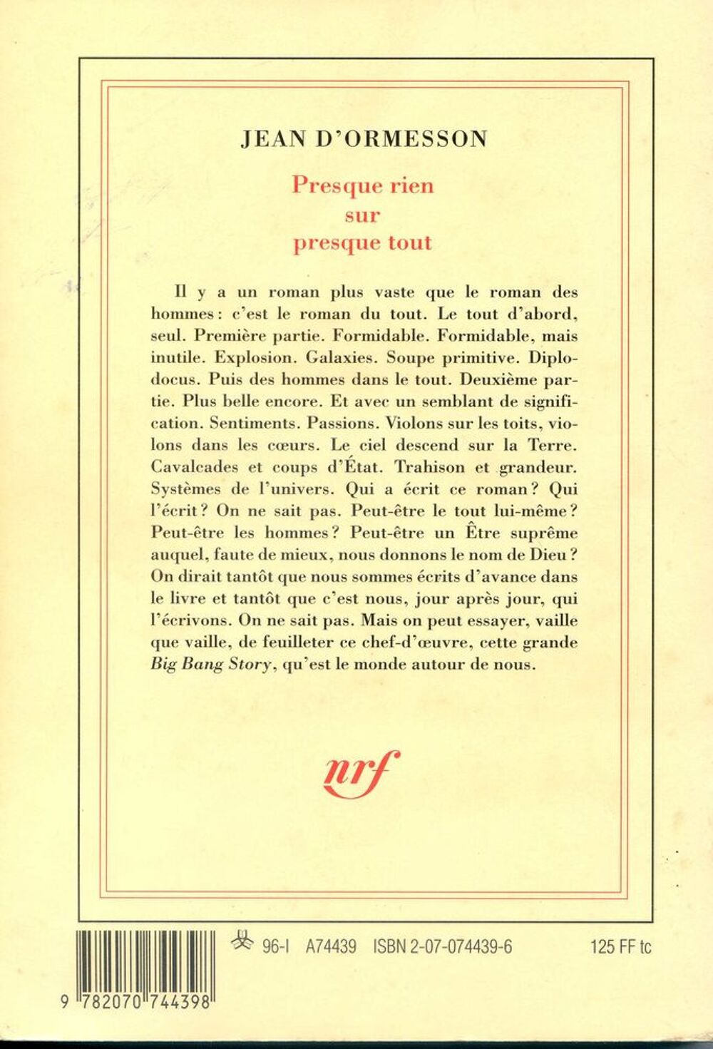 Presque rien sur presque tout - Jean d'Ormeson, Livres et BD