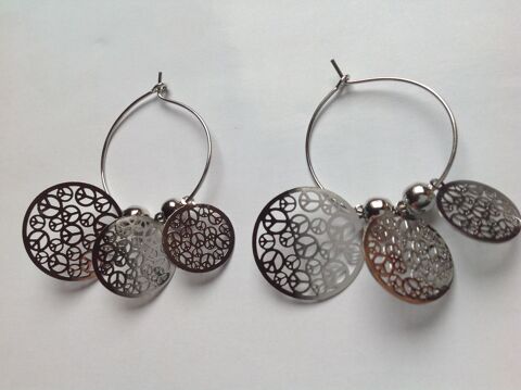 BOUCLES OREILLES ARGENTÉ PEACE&LOVE/ANNEAU Envoi Possible
2 Trégunc (29)