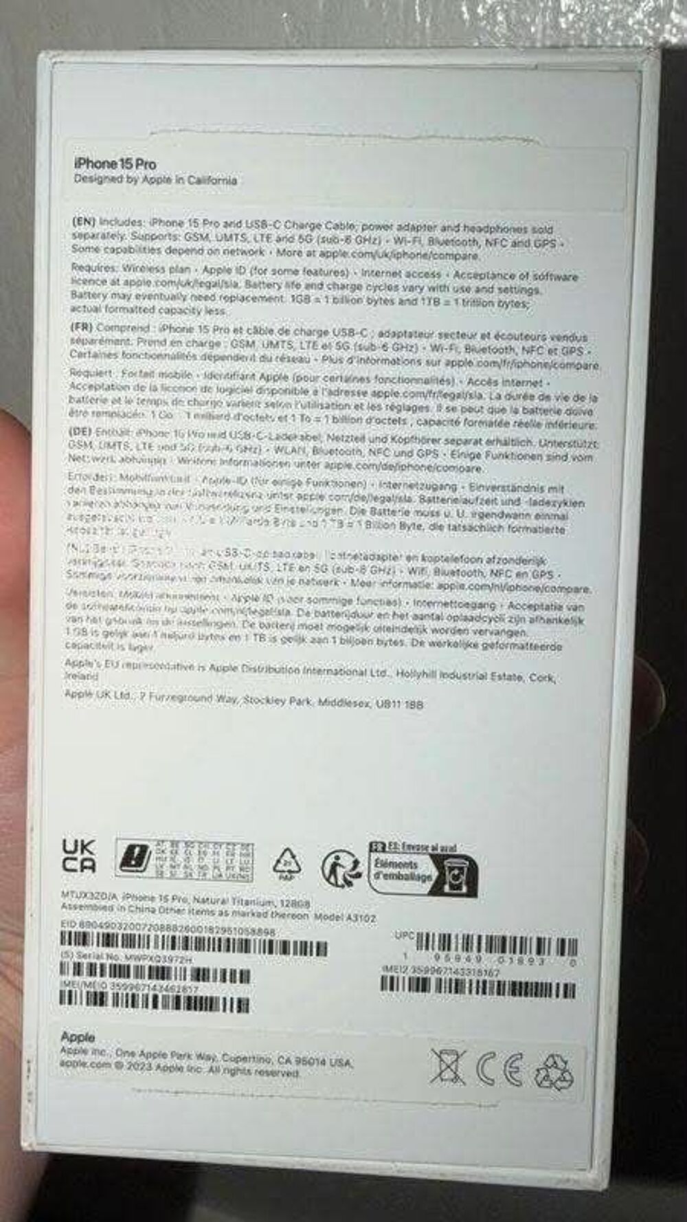 iPhone 15 pro titane naturel Téléphones et tablettes