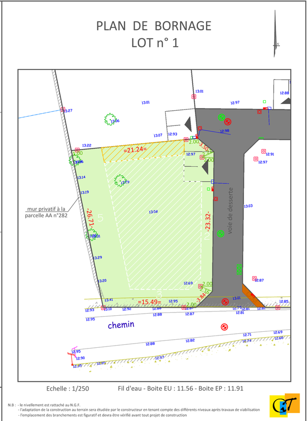 Vente Terrain Terrain constructible viabilisé 571 m² - Clos de Kerandro - Loctudy