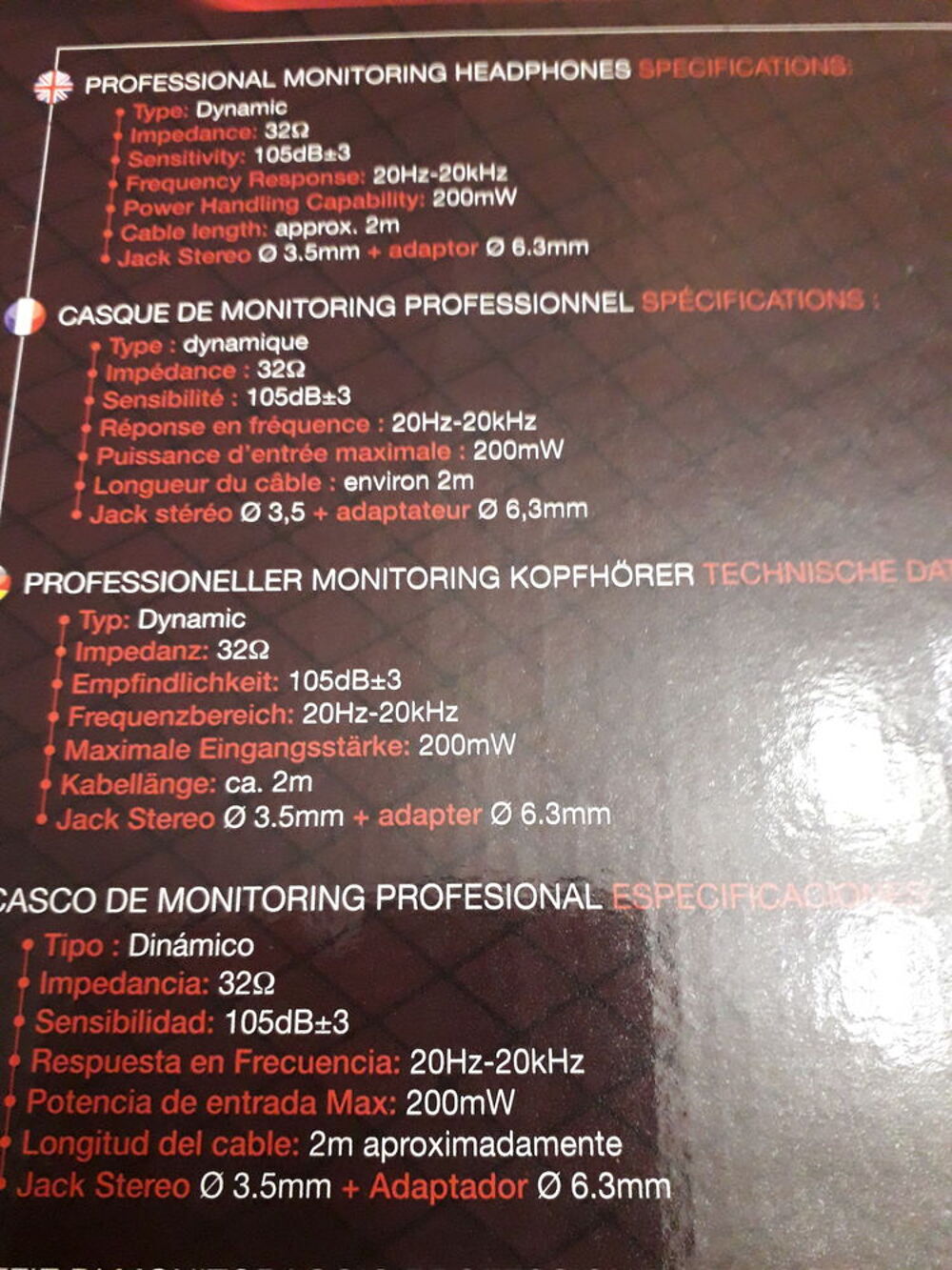 casque monitoring Audio et hifi