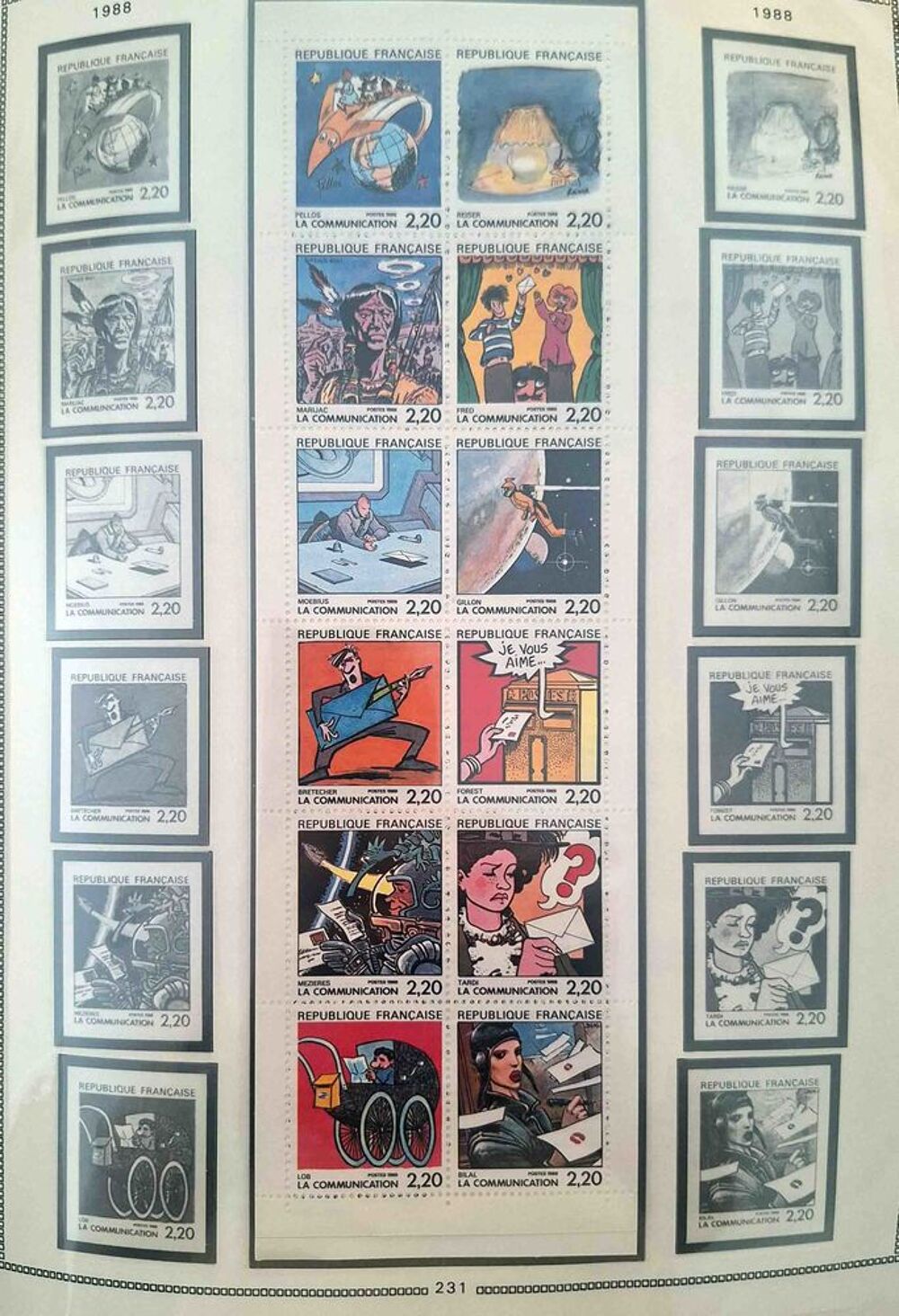 S&eacute;rie de timbres de collection de France F7 
