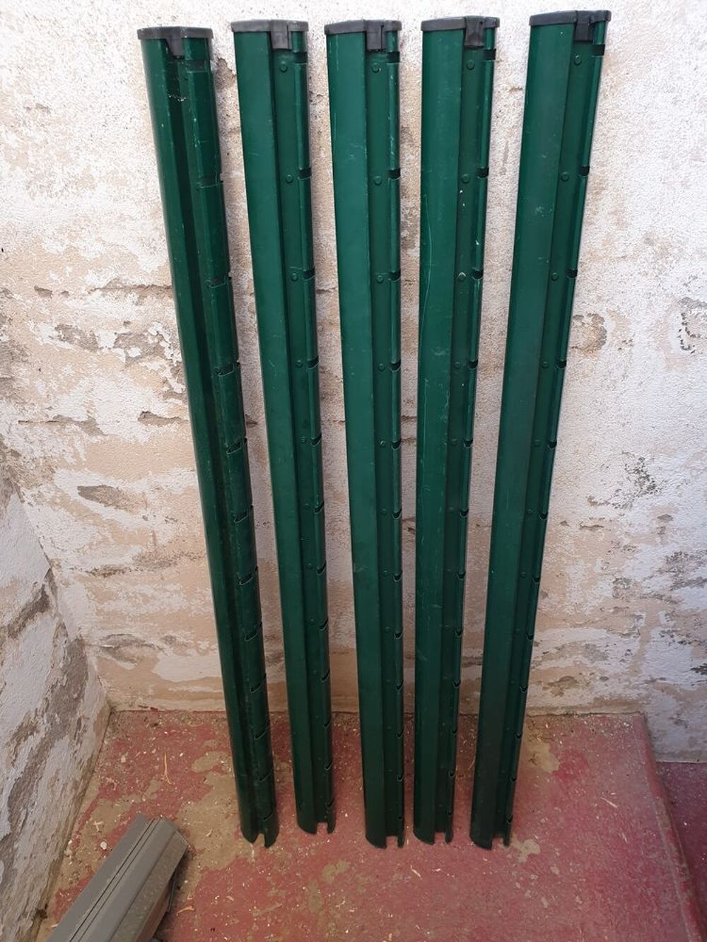 5 Poteaux &agrave; encoche AXOR &agrave; sceller vert - H.120 x P.6,8 cm Jardin