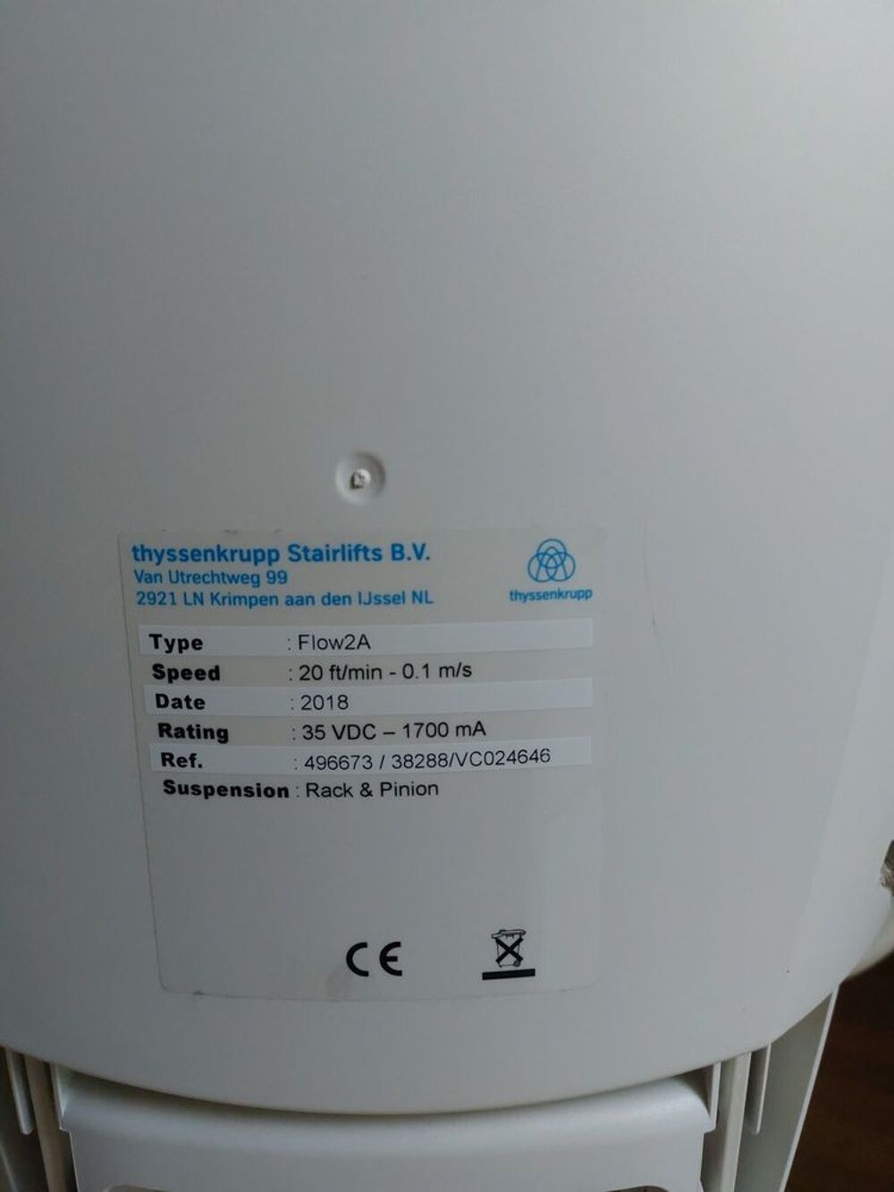 FAUTEUIL MONTE-ESCALIER MARQUE THYSSENKRUPP Meubles