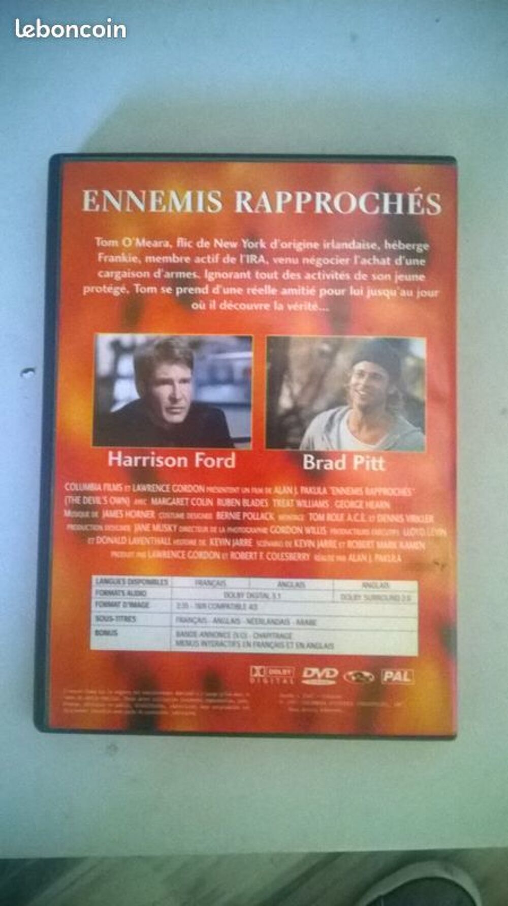 DVD ennemis rapproch&eacute;s
Harrison Ford, Brad Pitt
1997
Zone DVD et blu-ray