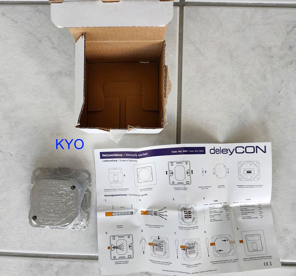 Deleycon - Prise R&eacute;seau murale encastrable cat&eacute;gorie 6 CAT6 Bricolage