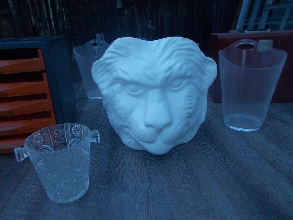 pot t&egrave;te de lionne + vase + seaux etc faire prix Décoration