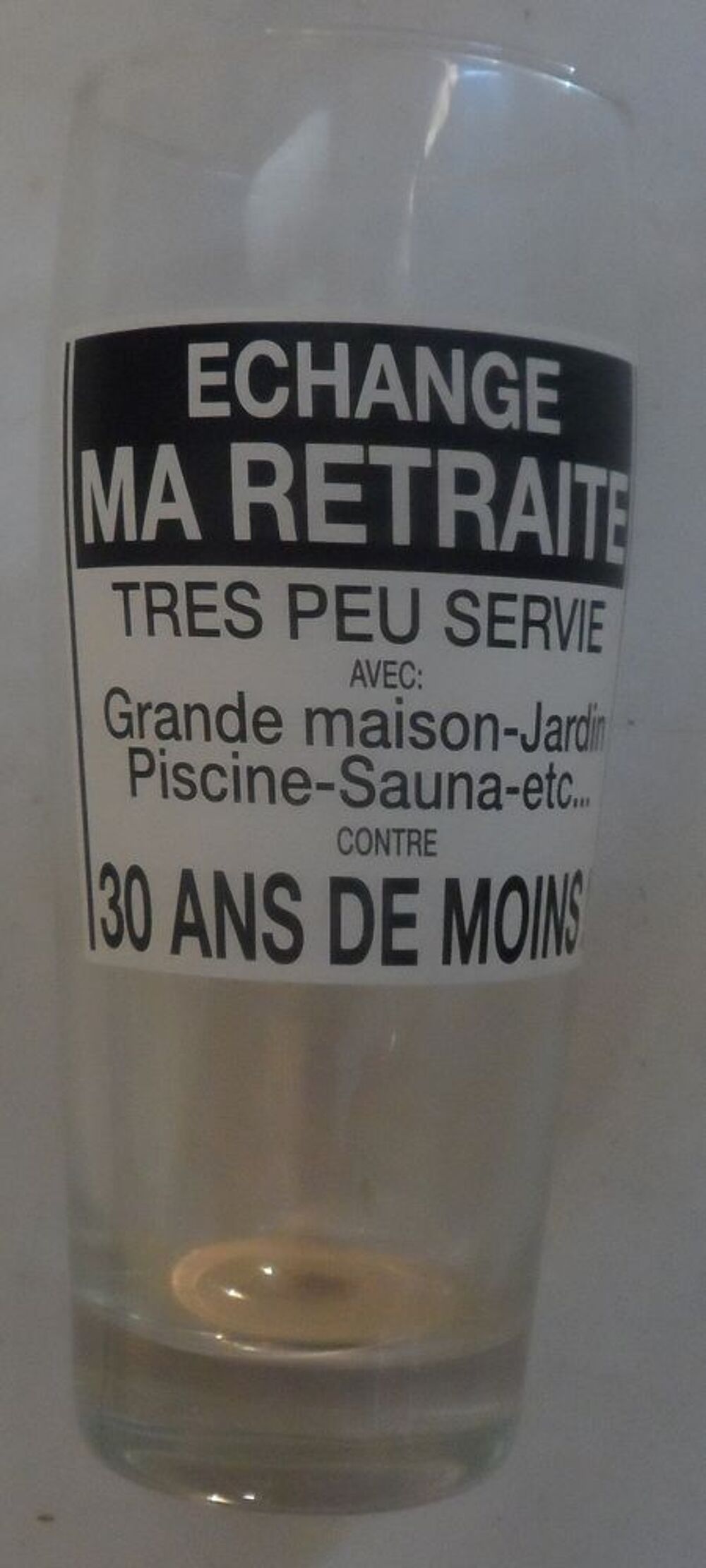 Verre fantaisie retraite en verre neuf vintage
Hauteur 13,5 Cuisine