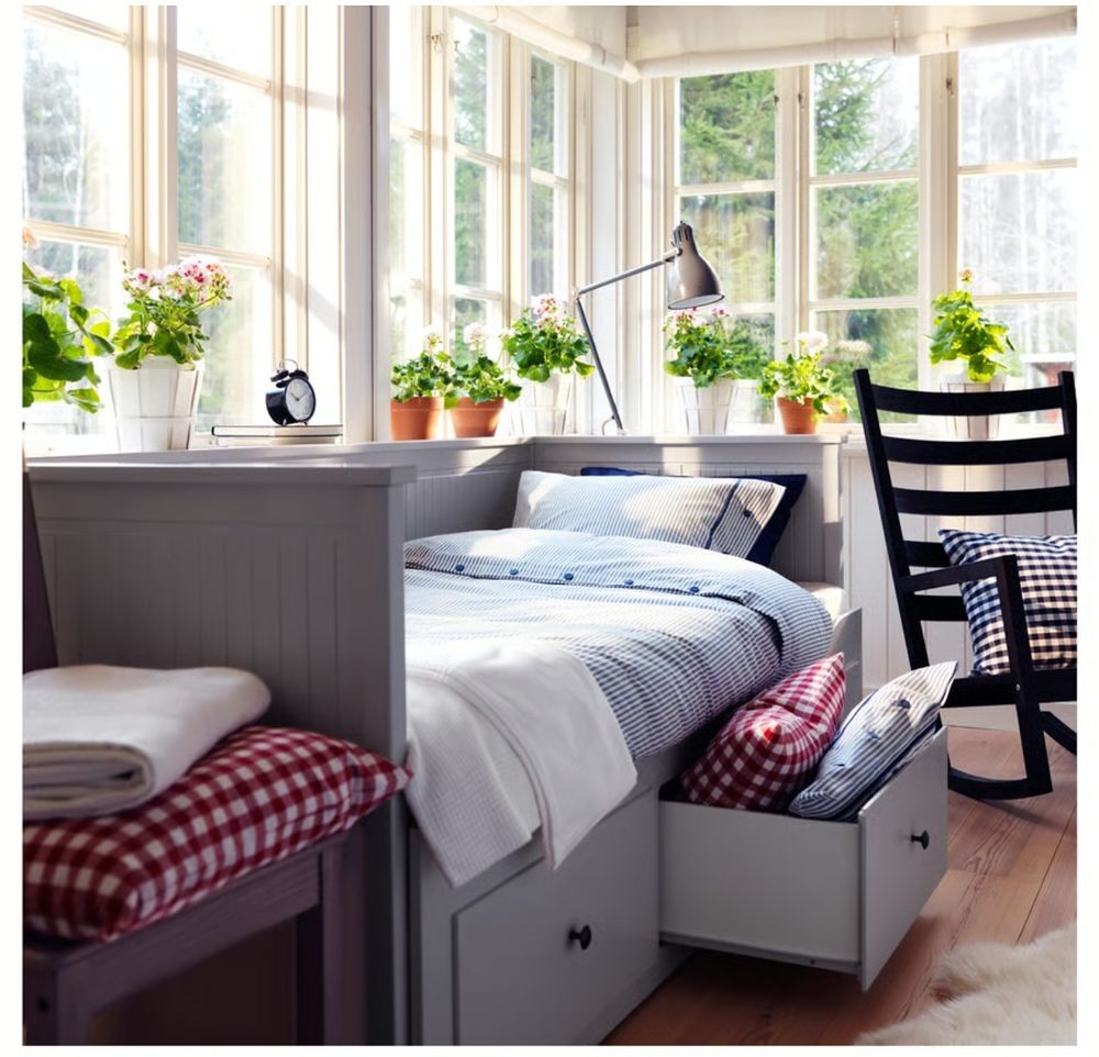 Lit banquette Hemnes 2 places (structure+2matelas ) Meubles