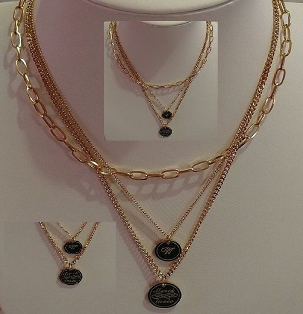  Collier / cha&icirc;ne multicouche Acier Inoxydable Bijoux et montres