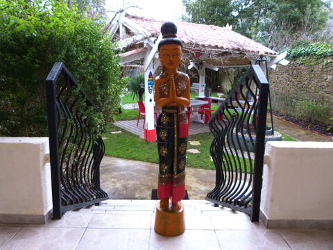 statue en bois peinte a la main artisanale h 105 300 Nantes (44)
