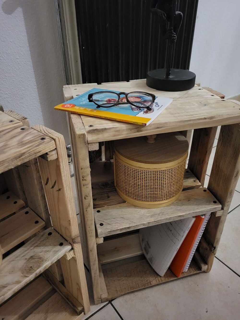 table de chevet bois de palette recyclage artisanal meuble Meubles