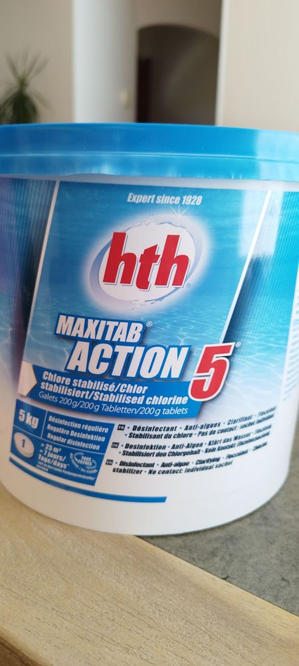 D&eacute;sinfectant chlore piscine HTH MAXITAB 5 actions Jardin