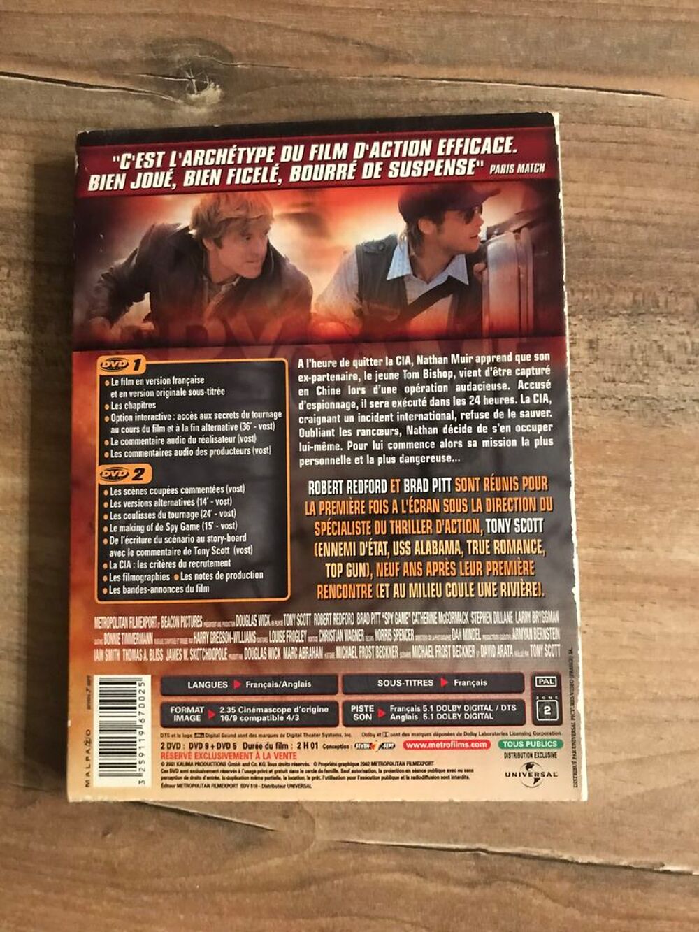 Coffret 2 Dvd collector &acute;&acute; Spy game &acute;&acute; DVD et blu-ray