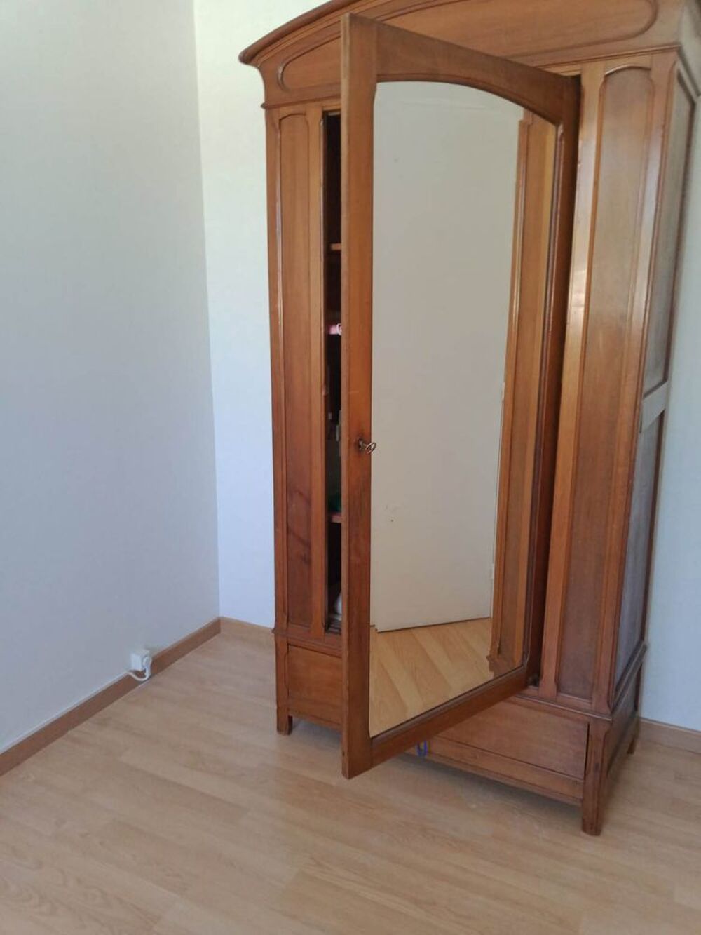 Armoire Louis Philippe 1 porte 1 tiroir miroir biseaut&eacute; Meubles