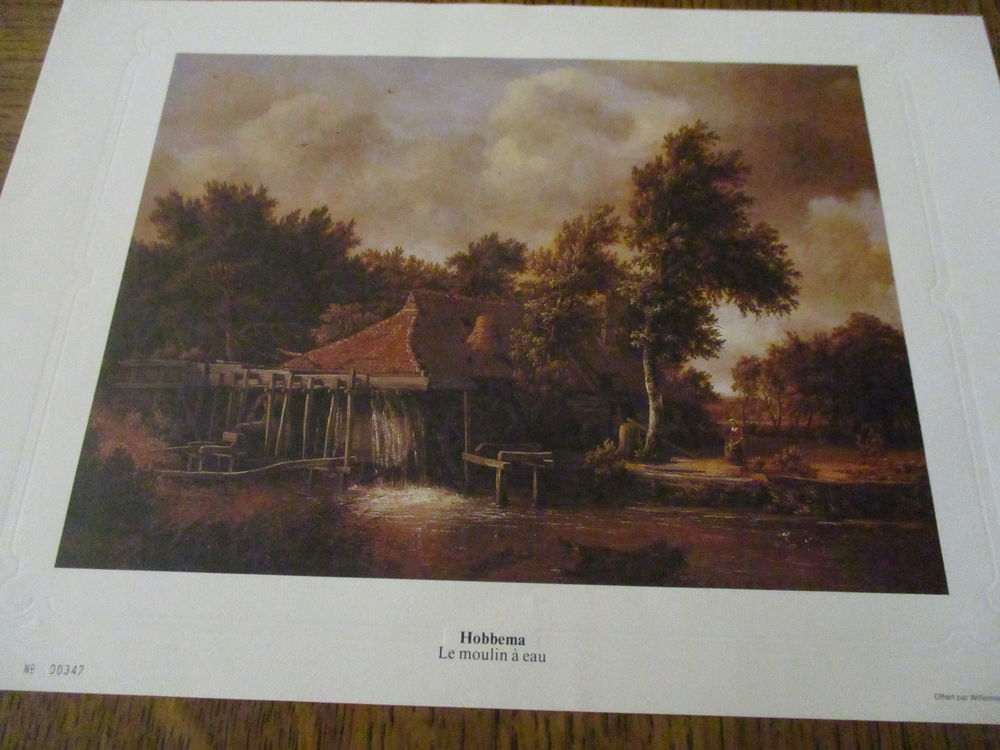 un joli poster -le moulin &agrave; eau - 29 x 29,5 cm - collection Décoration